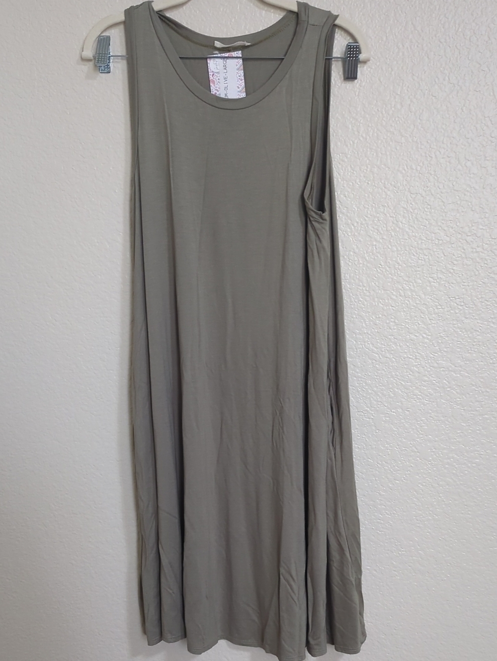Sleeveless Olive Green Tank Midi Dress - Casual Everyday